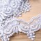 1 Yard 2.5 Inch Silver Bridal Lace Trim with Pearls and Sequins